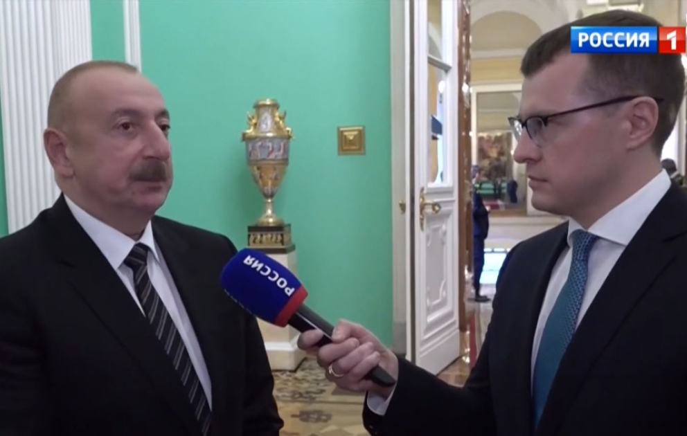 Prezident İlham Əliyev Moskvada “Rossiya-1” televiziya kanalına müsahibə verib VİDEO