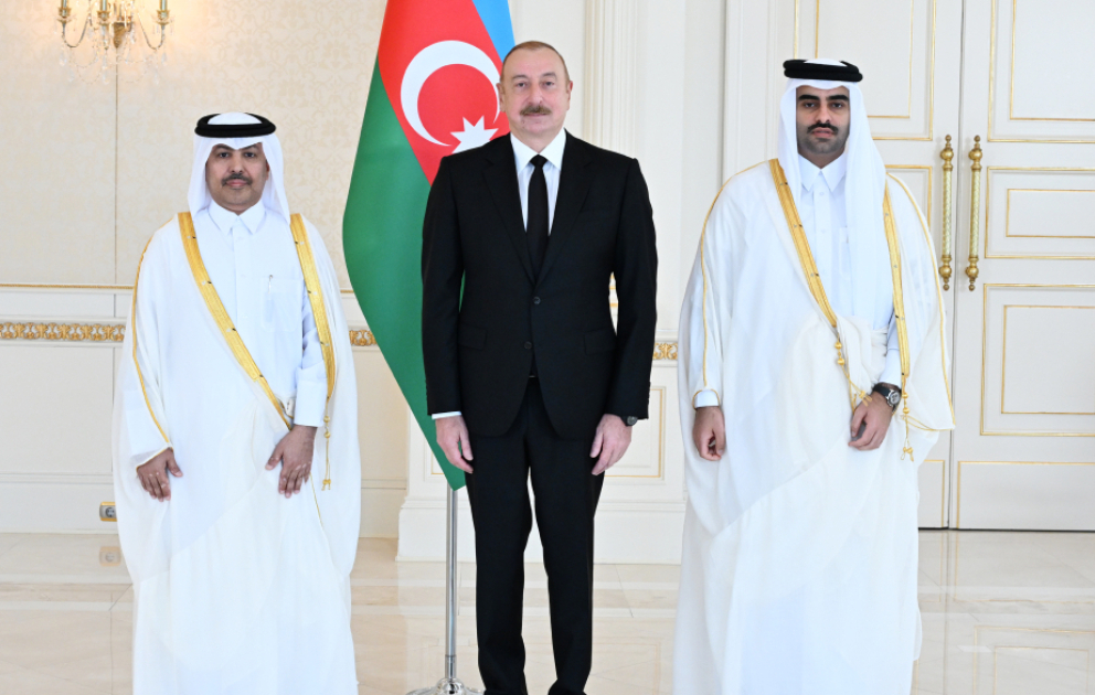 President Ilham Aliyev received credentials of incoming ambassador of Qatar VIDEO