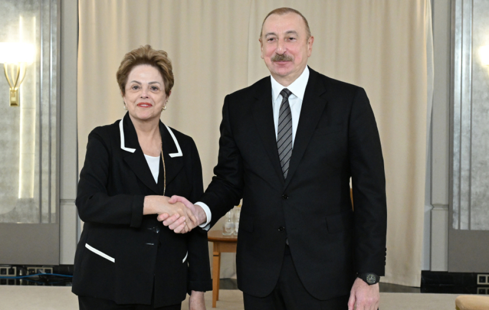 President of Azerbaijan Ilham Aliyev met with President of New Development Bank in Kazan VIDEO