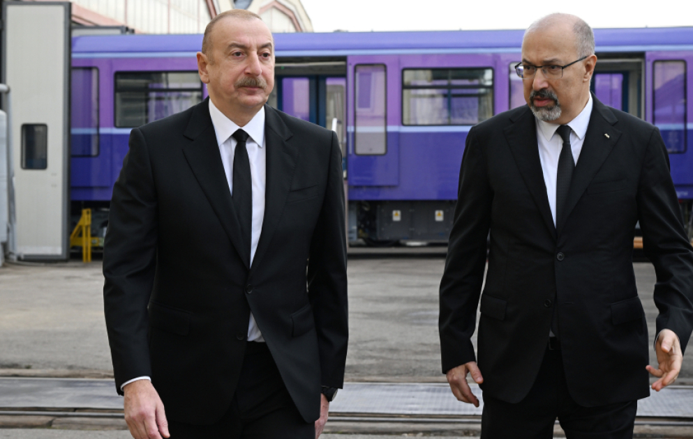 President Ilham Aliyev inspected new-generation metro trains assembled in Baku VIDEO