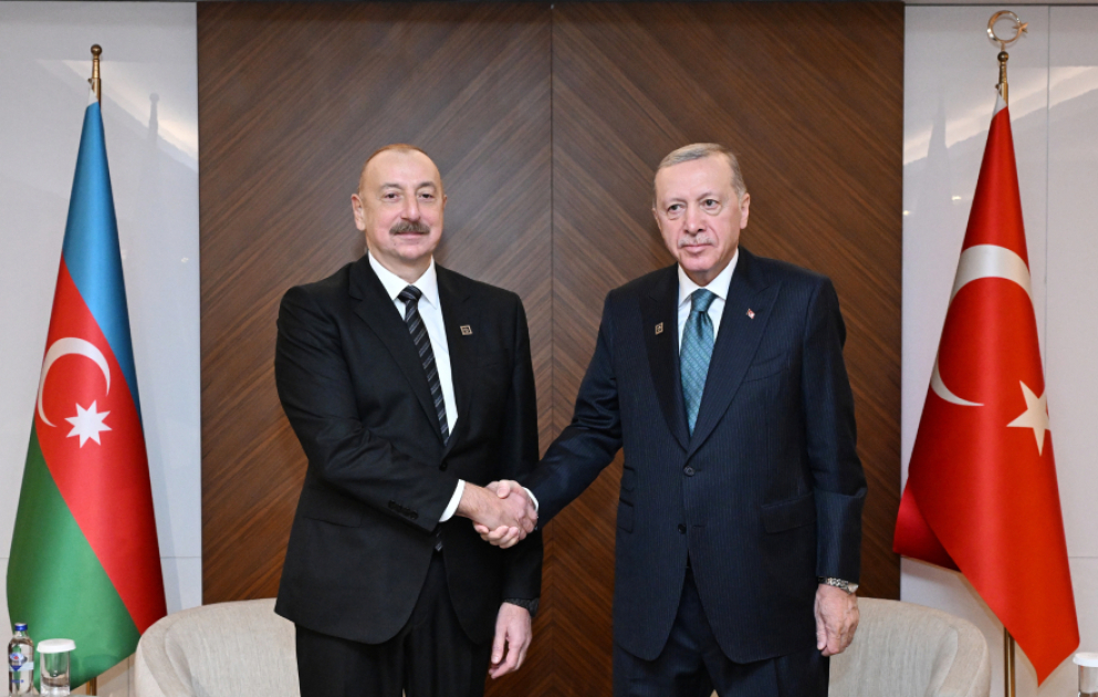 President of Azerbaijan Ilham Aliyev met with Turkish President Recep Tayyip Erdogan in Bishkek VIDEO
