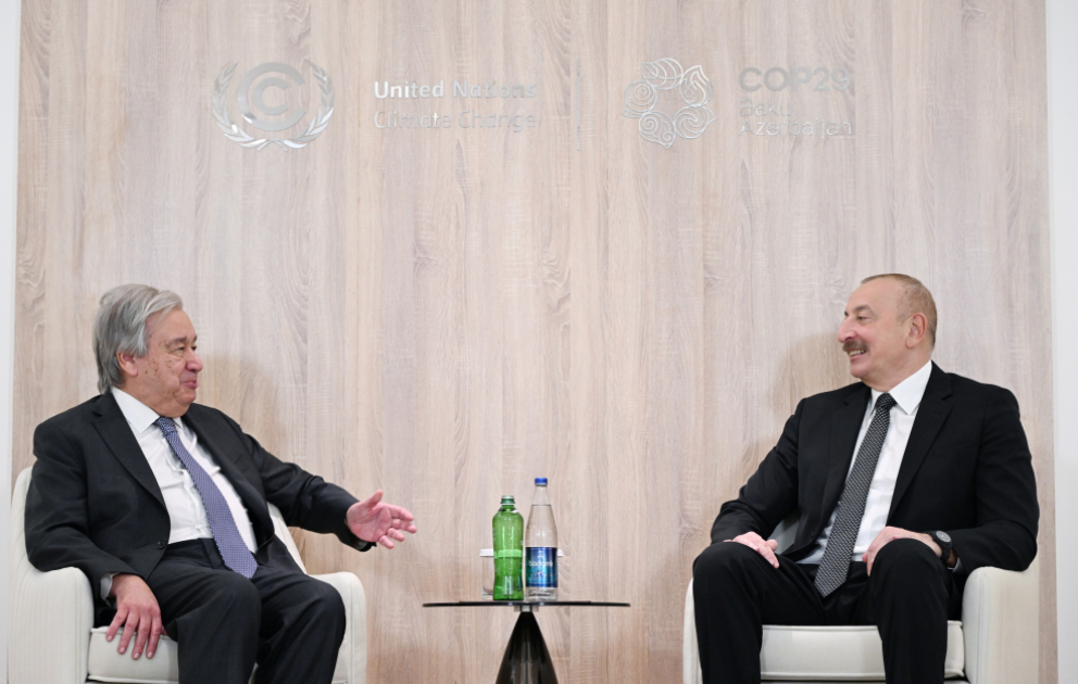 Präsident Ilham Aliyev trifft UN-Generalsekretär António Guterres  AKTUALISIERT VIDEO