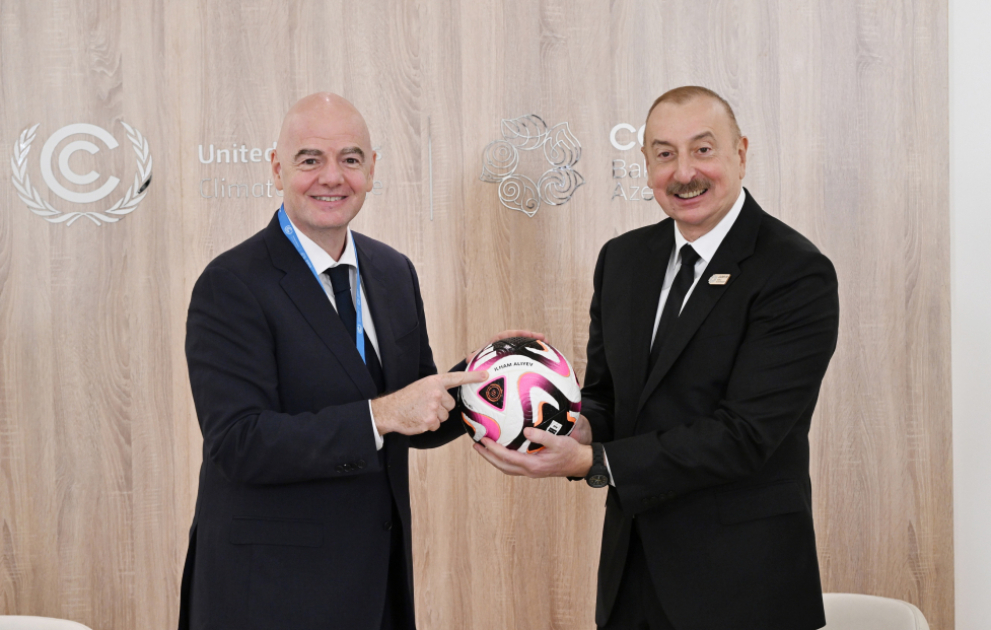 Prezident İlham Əliyev FIFA-nın prezidenti ilə görüşüb VİDEO