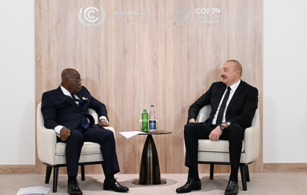 Prezident İlham Əliyev Qana Prezidenti ilə görüşüb  YENİLƏNİB VİDEO