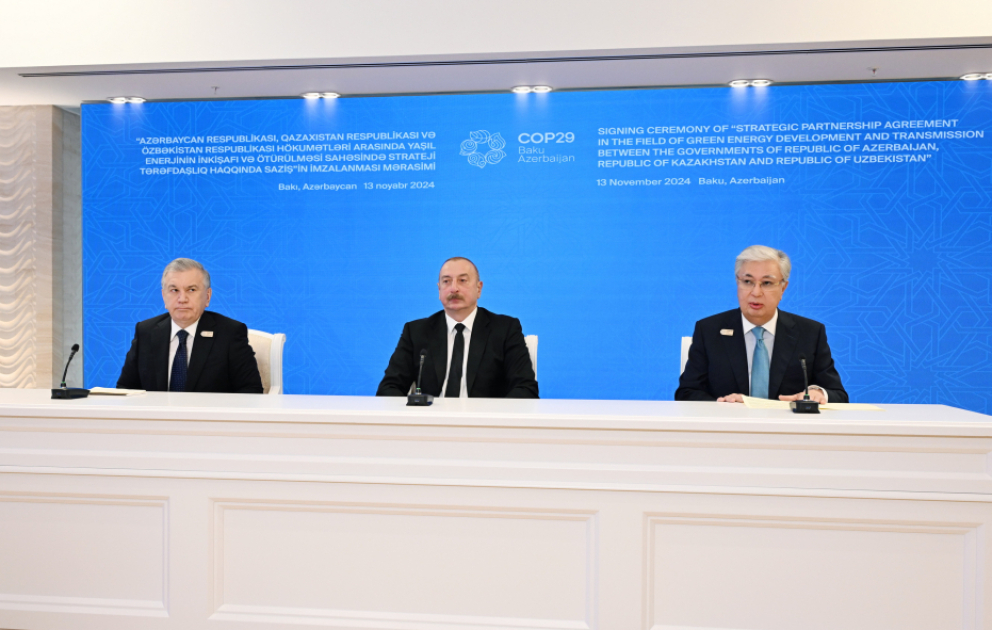 Baku hosted trilateral meeting between Presidents of Azerbaijan, Kazakhstan, and Uzbekistan VIDEO