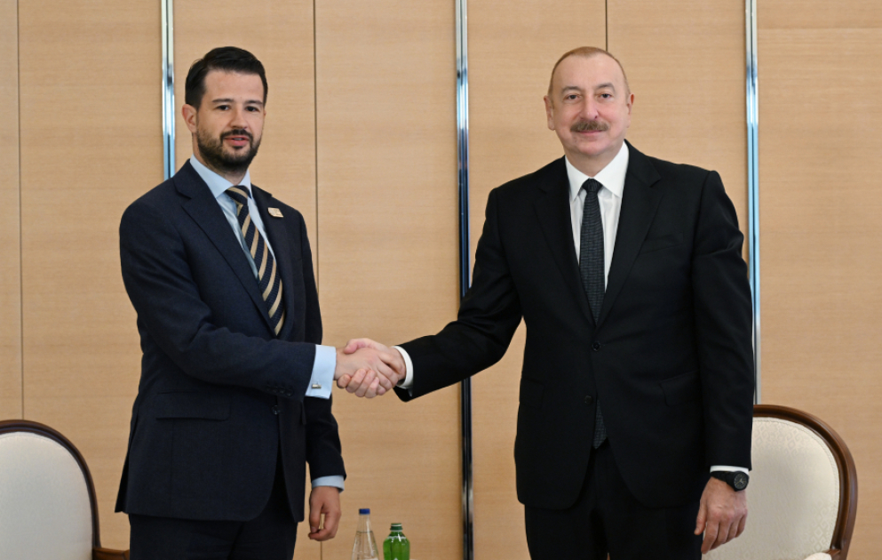 Prezident İlham Əliyev Monteneqronun Prezidenti ilə görüşüb  YENİLƏNİB VİDEO