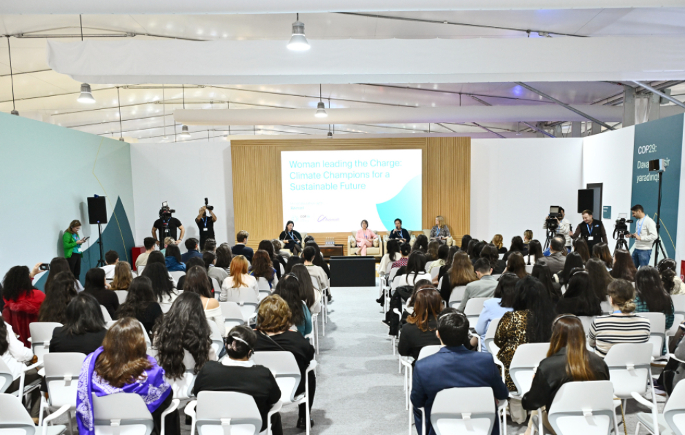 COP29-un qadınlarla bağlı panel sessiyasında zərif cinsin nümayəndələrinin ambisiyalı olmalarına çağırış edilib VİDEO