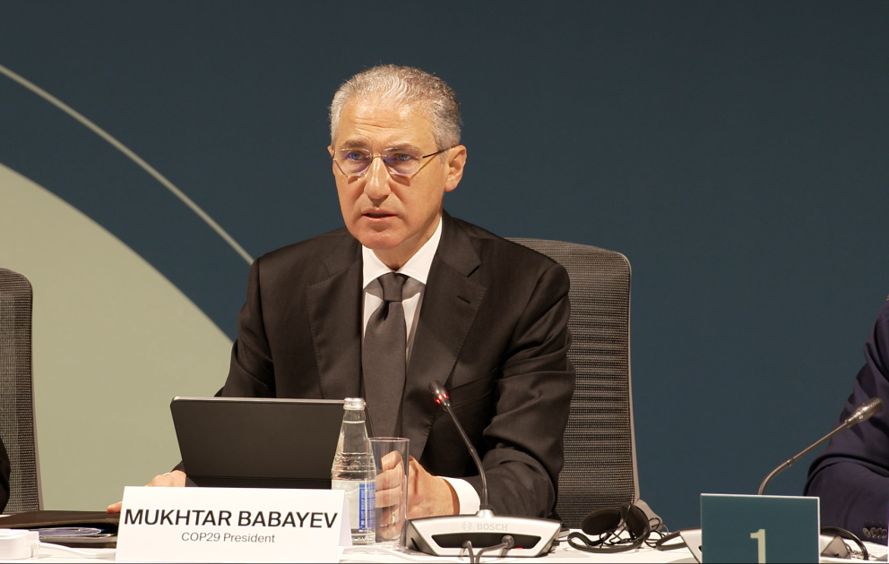 COP29 Prezidenti: Bu gün Qlobal İqlim Şəffaflığı üzrə Bakı Bəyannaməsi təqdim olunacaq VİDEO