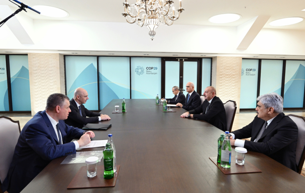 President Ilham Aliyev met with Russian Finance Minister and Faction Leader in State Duma VIDEO