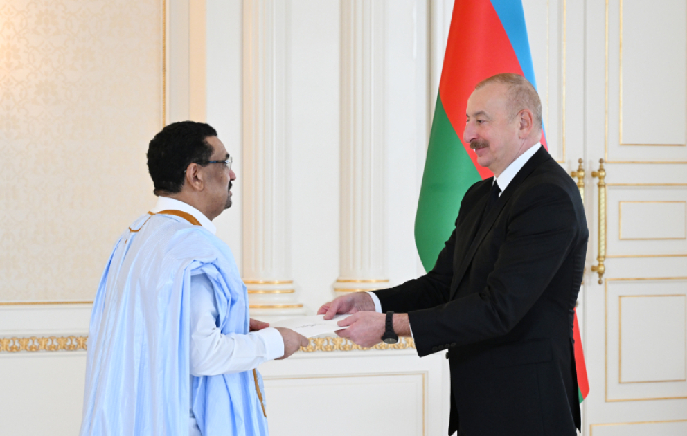 President Ilham Aliyev received credentials of incoming ambassador of Mauritania VIDEO