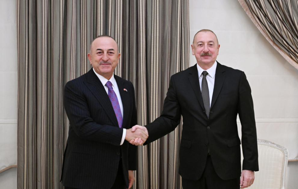 President Ilham Aliyev received former Foreign Minister of Türkiye Mevlüt Çavuşoğlu VIDEO