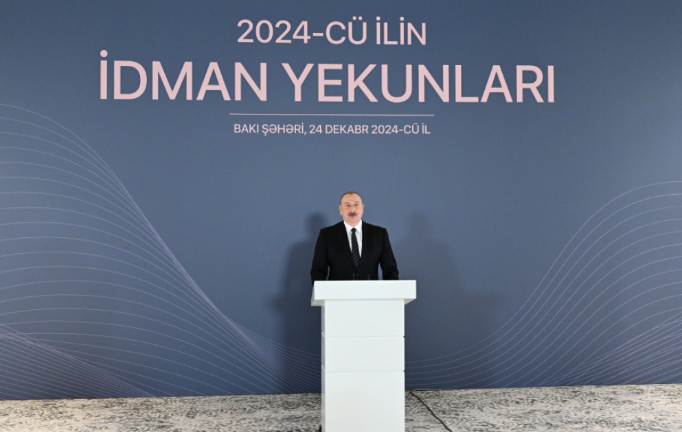 Prezident İlham Əliyev 2024-cü ilin idman yekunlarına həsr olunan mərasimdə iştirak edib  YENİLƏNİB -2 VİDEO