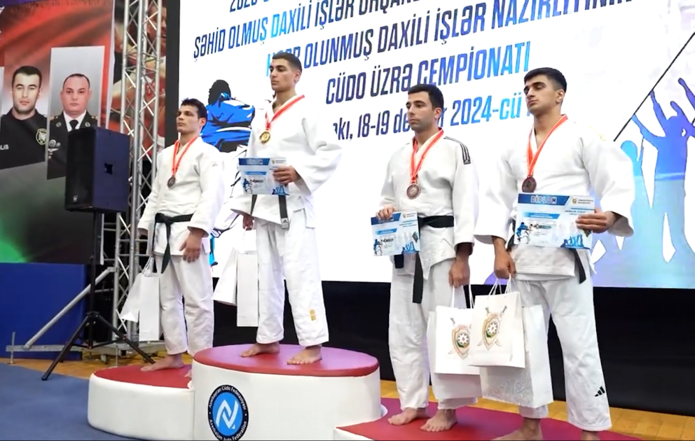 Şəhid polis əməkdaşlarının xatirəsinə həsr olunmuş cüdo üzrə çempionat keçirilib VİDEO