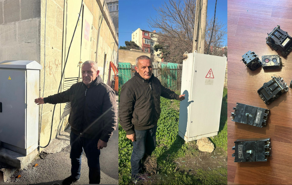 Bakının 3 rayonunda binaların elektrik paylayıcı qutularından oğurluqlar edən şəxs saxlanılıb VİDEO