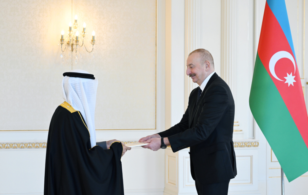 President Ilham Aliyev received credentials of incoming Ambassador of Kuwait to Azerbaijan VIDEO