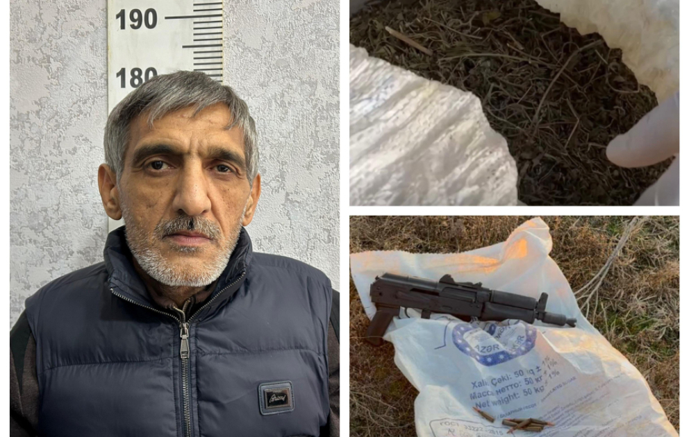Sabirabad sakinindən 6 kiloqram narkotik vasitə və odlu silah götürülüb VİDEO