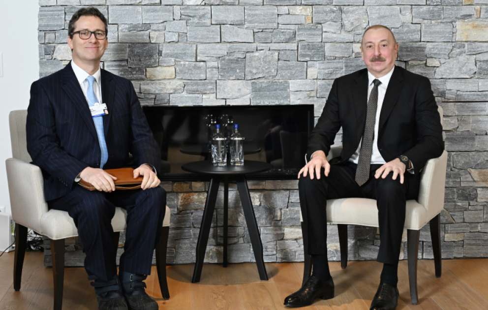 President Ilham Aliyev met with CEO of Oliver Wyman Group in Davos VIDEO