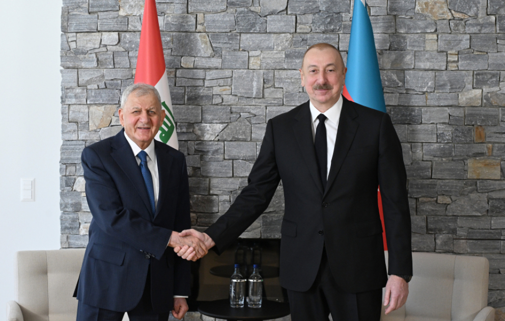 Prezident İlham Əliyev Davosda İraq Prezidenti ilə görüşüb YENİLƏNİB VİDEO