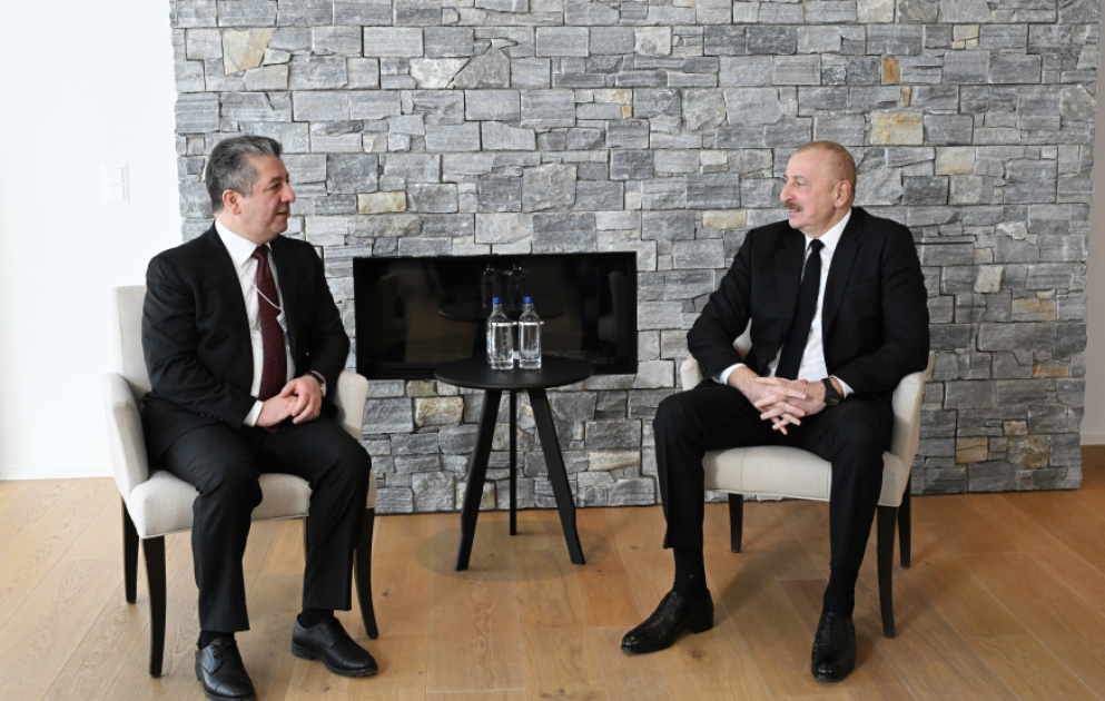 President Ilham Aliyev met with Prime Minister of Kurdistan Region of Iraq in Davos VIDEO