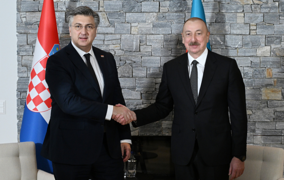 Le président azerbaïdjanais rencontre le Premier ministre croate à Davos VIDEO