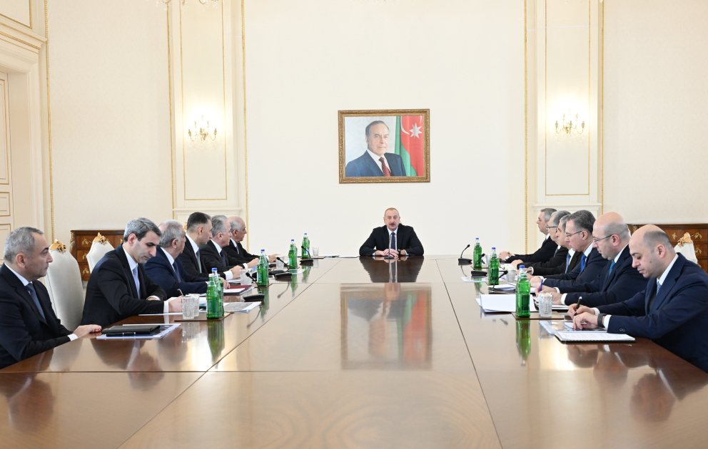 Meeting dedicated to transportation issues was held  President Ilham Aliyev addressed the meeting VIDEO