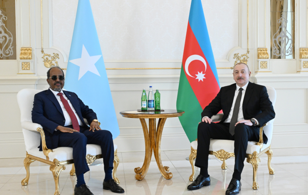 Azərbaycan Prezidenti İlham Əliyevin Somali Prezidenti Hasan Şeyx Mahmud ilə təkbətək görüşü olub VİDEO