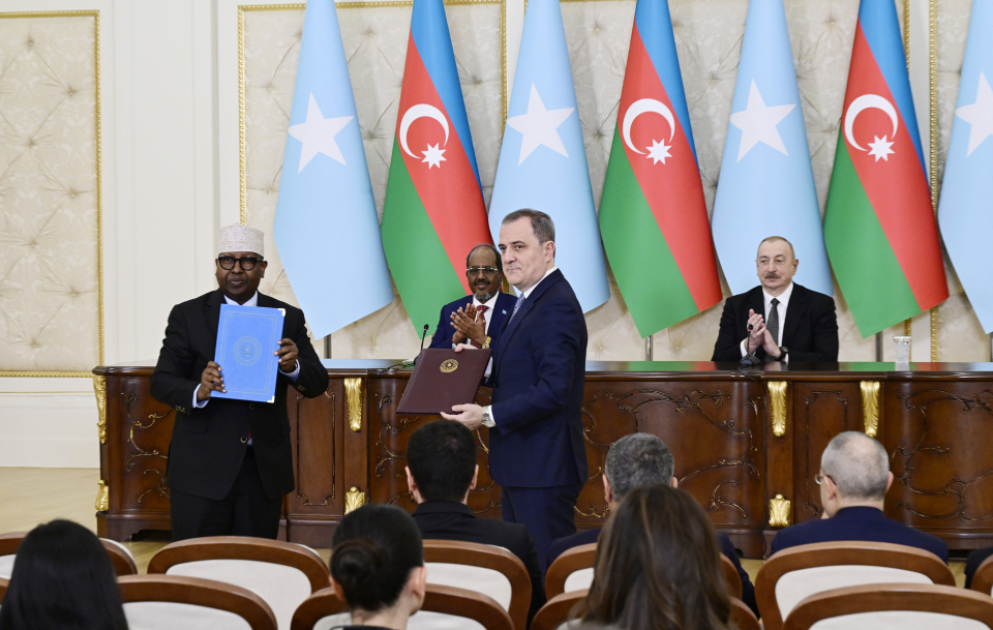 Ceremony held to exchange documents signed between Azerbaijan and Somalia VIDEO