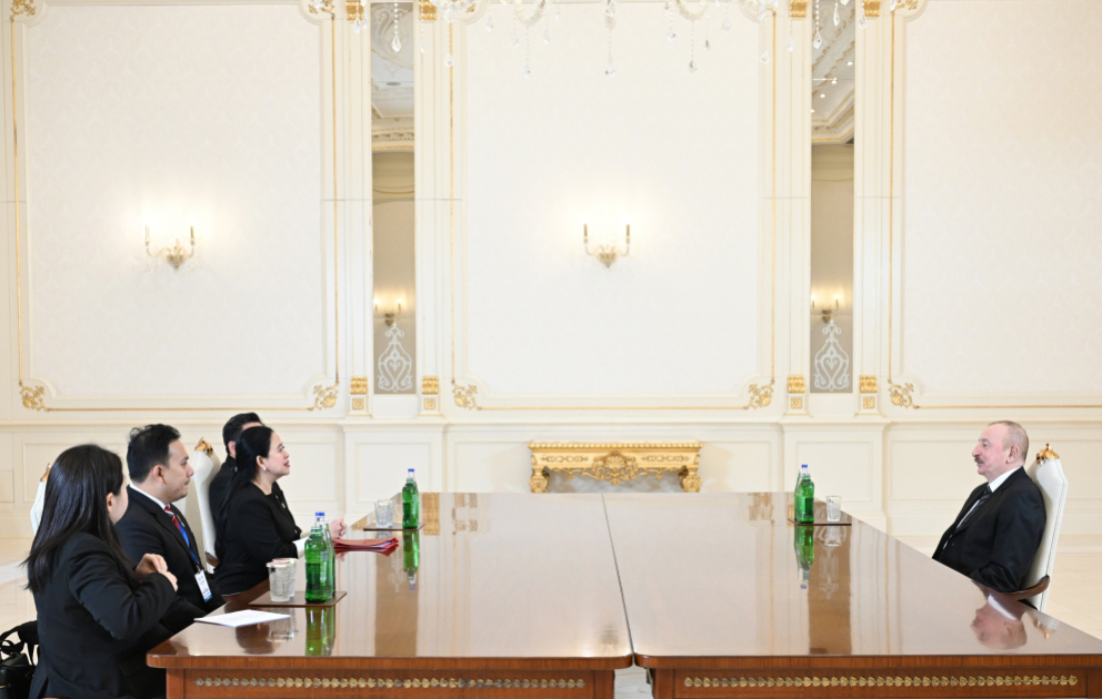 Le président azerbaïdjanais reçoit la présidente de la Chambre des représentants de l’Indonésie MIS A JOUR VIDEO