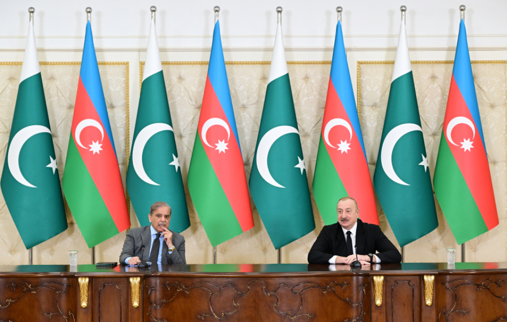 Azərbaycan Prezidenti İlham Əliyev və Pakistanın Baş naziri Məhəmməd Şahbaz Şərif mətbuata bəyanatlarla çıxış ediblər YENİLƏNİB-2 VİDEO