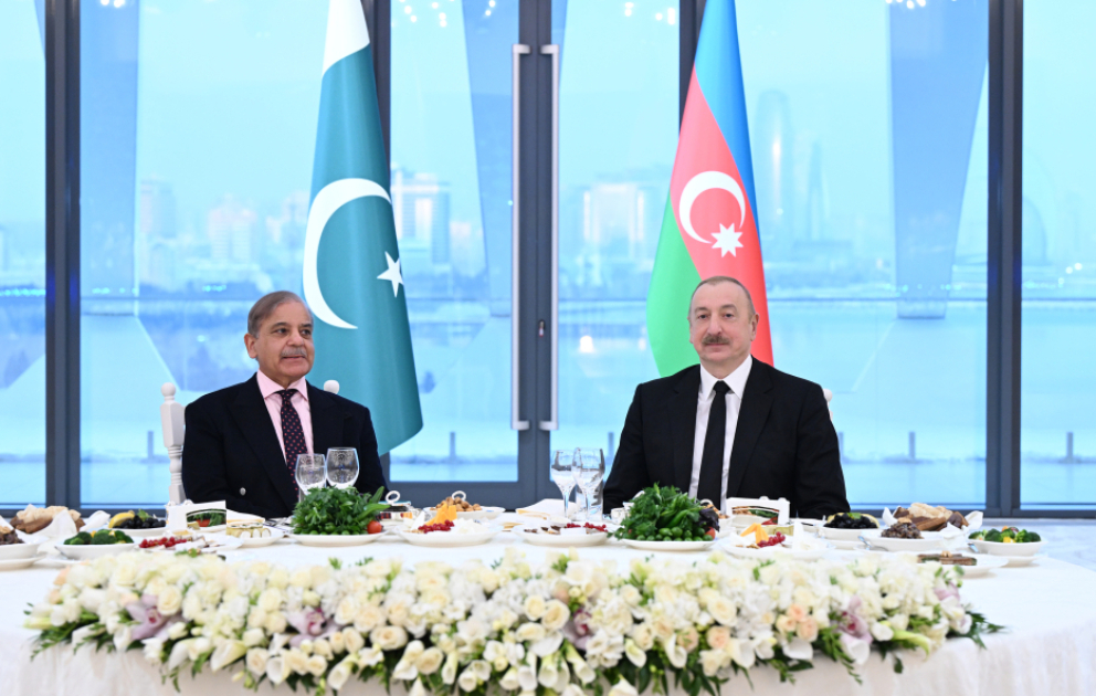 State banquet on behalf of President Ilham Aliyev hosted in honor of Pakistan’s Prime Minister VIDEO