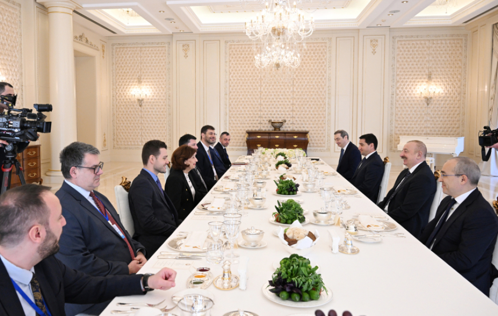 President of Azerbaijan Ilham Aliyev held expanded meeting over lunch with President of North Macedonia VIDEO