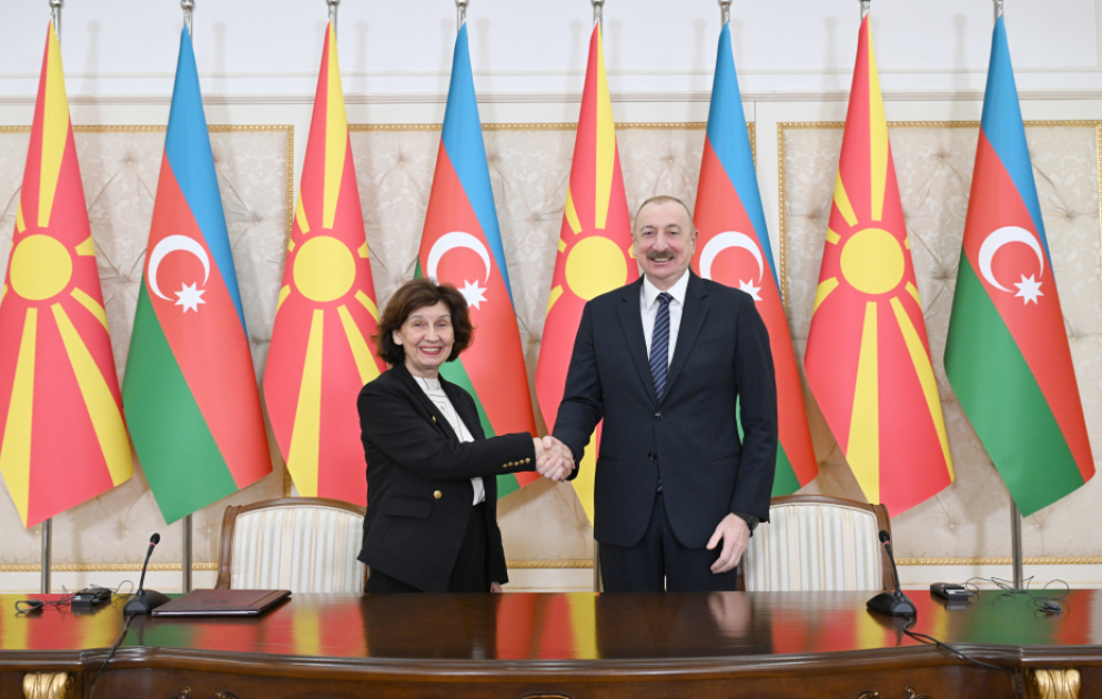 Presidents of Azerbaijan and North Macedonia made press statements VIDEO