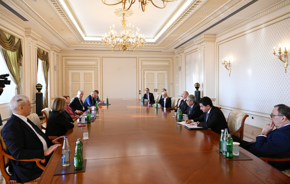President Ilham Aliyev received co-chairs and members of Board of Trustees of Nizami Ganjavi International Center VIDEO