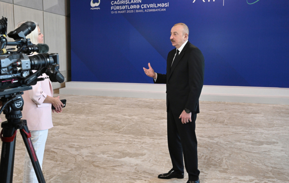 President Ilham Aliyev was interviewed by Euronews TV channel VIDEO