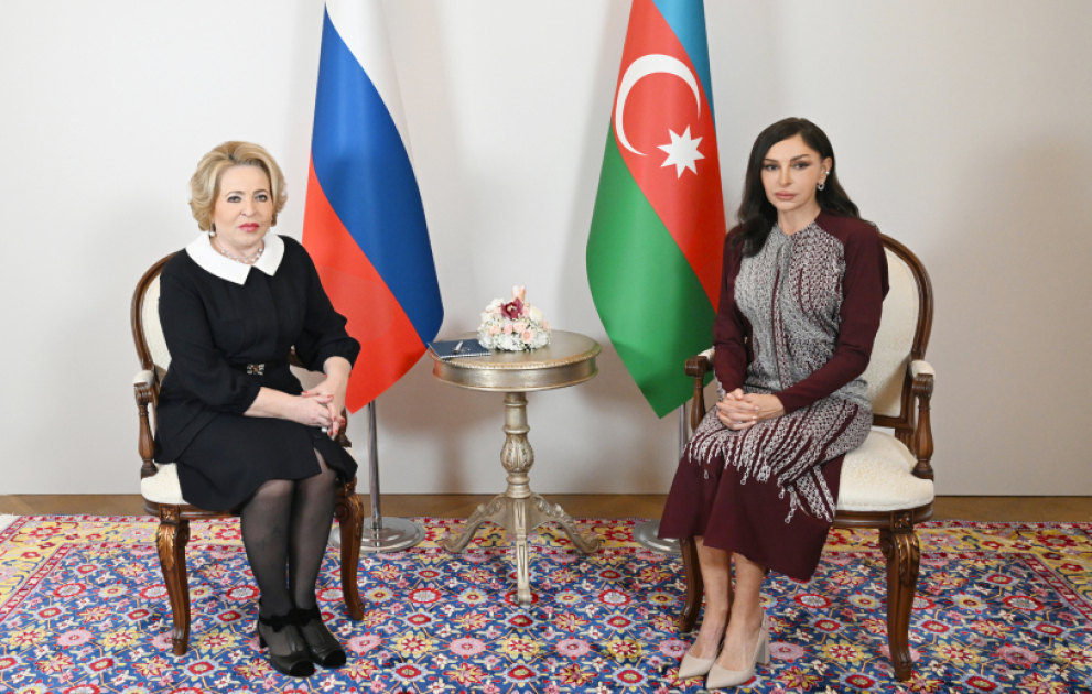Первый вице-президент Азербайджана Мехрибан Алиева встретилась с председателем Совета Федерации Федерального Собрания России ВИДЕО