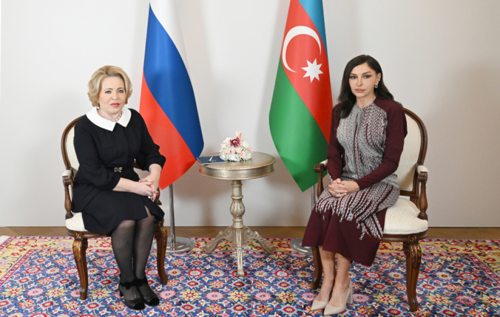 Azərbaycanın Birinci vitse-prezidenti Mehriban Əliyeva Rusiya Federal Məclisi Federasiya Şurasının sədri ilə görüşüb VİDEO