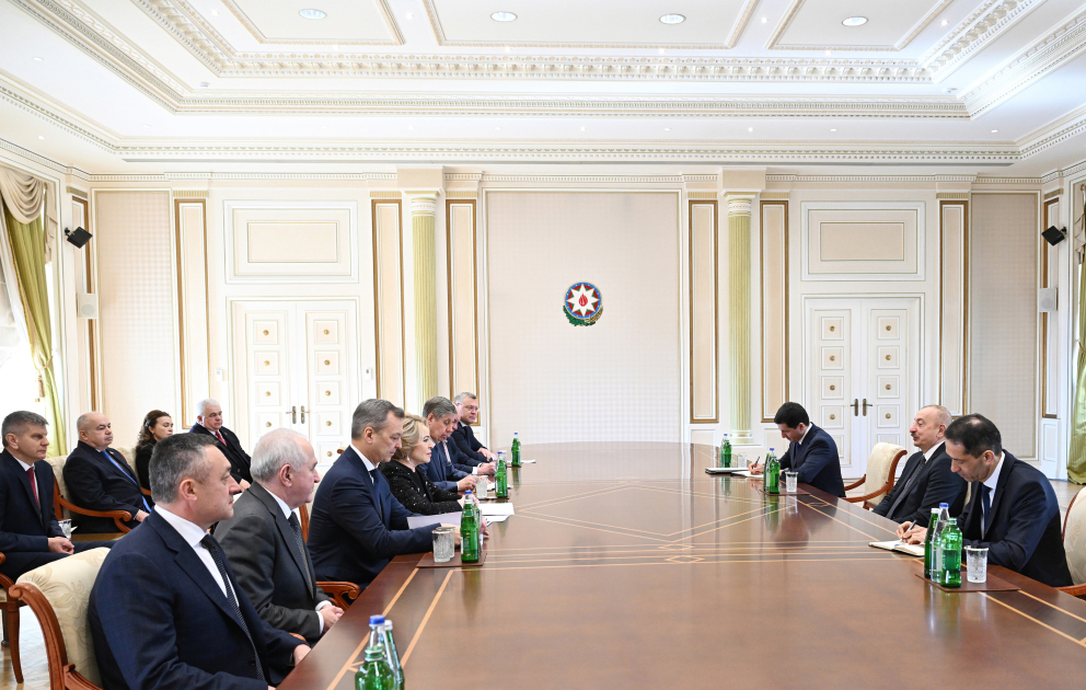 President Ilham Aliyev received delegation led by Speaker of Federation Council of Federal Assembly of Russia VIDEO