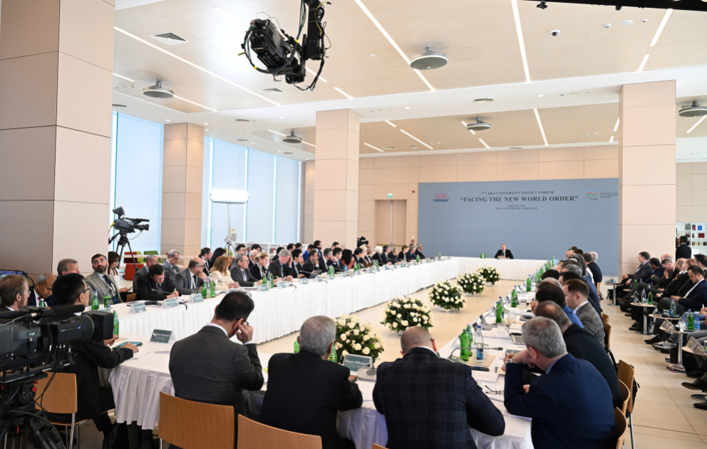 International Forum themed “Facing the New World Order” was held at ADA University with participation of President Ilham Aliyev VIDEO