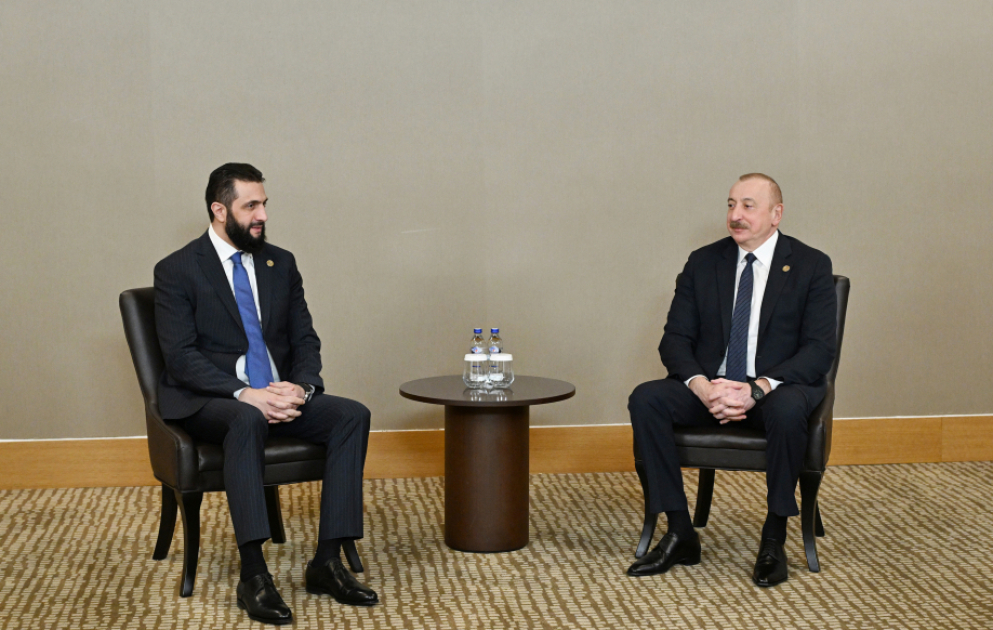 Prezident İlham Əliyevin Antalyada Suriyanın keçid dövrü Prezidenti ilə görüşü olub YENİLƏNİB-2  VİDEO