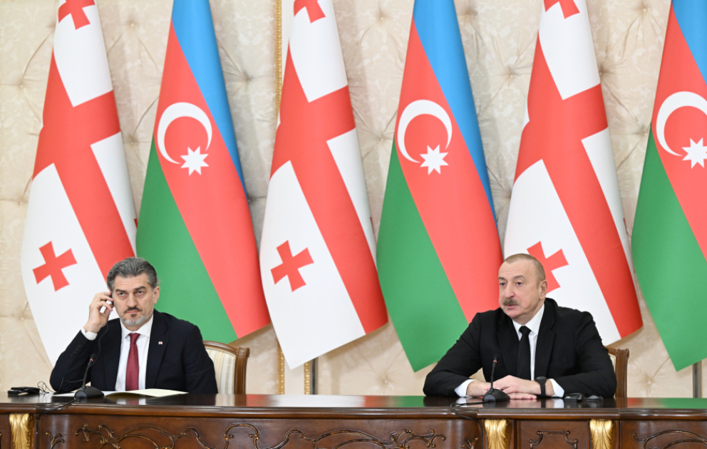 Azərbaycan və Gürcüstan prezidentləri mətbuata bəyanatlarla çıxış ediblər YENİLƏNİB-2 VİDEO