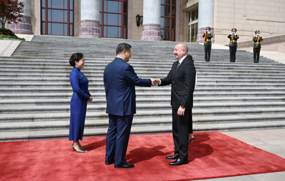 Official welcome ceremony was held for President of Azerbaijan Ilham Aliyev in Beijing VIDEO