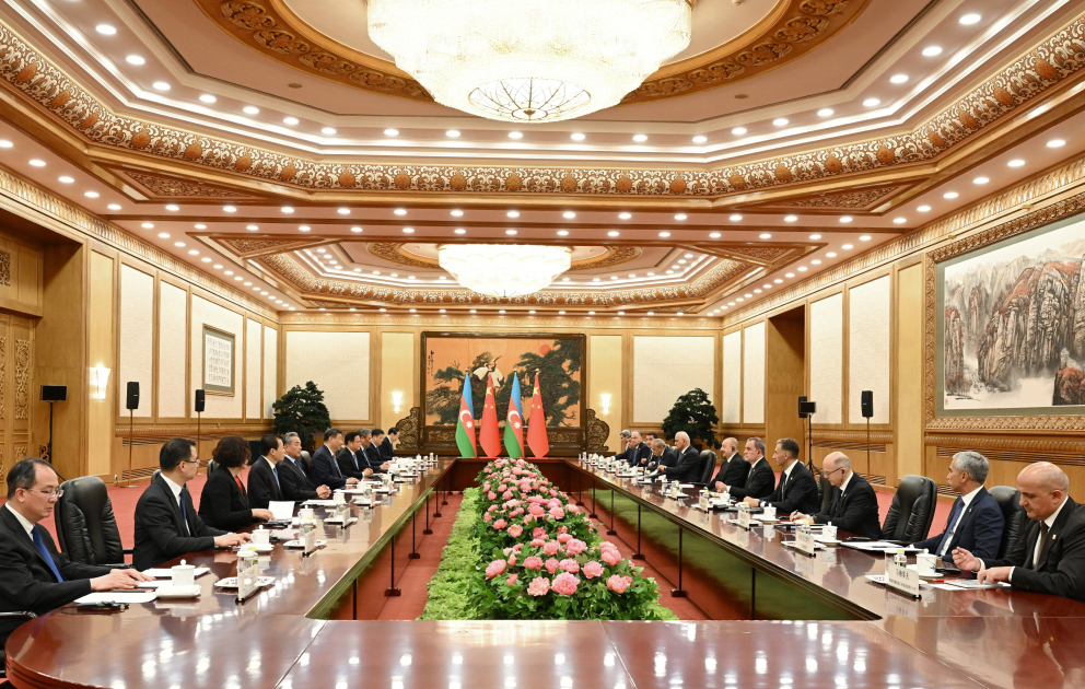 President of Azerbaijan Ilham Aliyev held expanded meeting with President of China Xi Jinping VIDEO