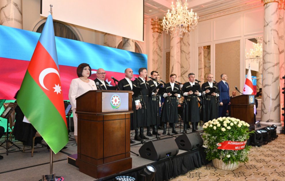 Bakıda Gürcüstanın Müstəqillik Gününə həsr olunmuş rəsmi qəbul keçirilib VİDEO
