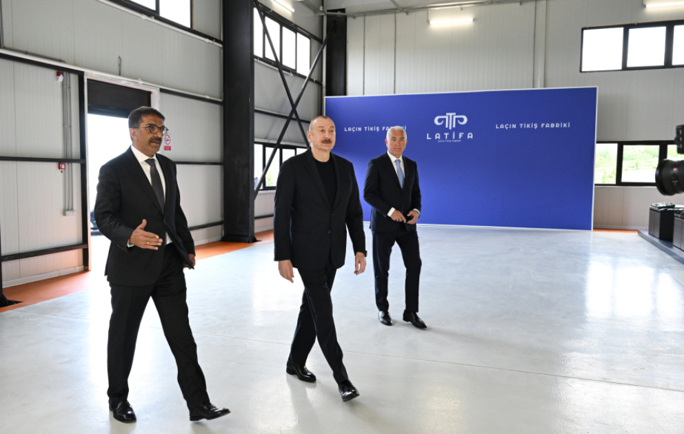 Prezident İlham Əliyev “LATIFA” Laçın tikiş fabrikinin açılışında iştirak edib YENİLƏNİB VİDEO