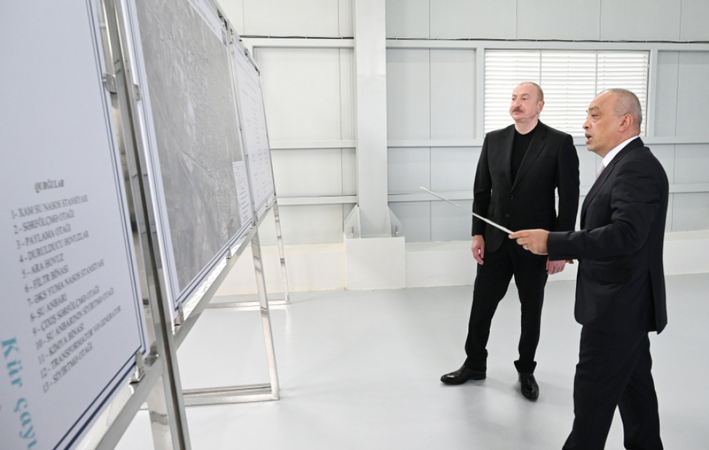 President Ilham Aliyev attended inauguration of sand filter-free water treatment facility in Yevlakh City VIDEO