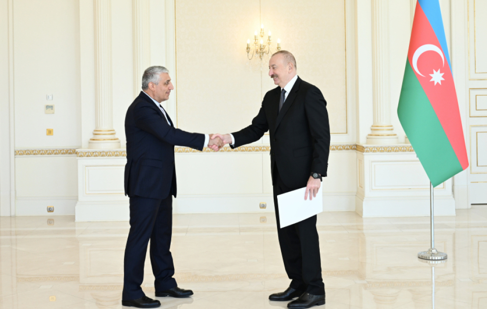 President Ilham Aliyev received credentials of incoming ambassador of Iran VIDEO