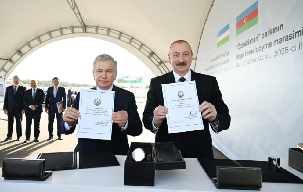 Foundation stone laid for “Uzbekistan” Park in Baku VIDEO