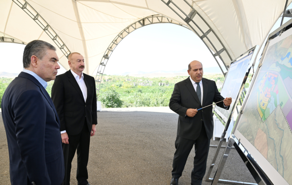 President Ilham Aliyev and Chairman of Turkmenistan’s Halk Maslahaty Gurbanguly Berdimuhamedov visited destroyed areas of Fuzuli city VIDEO