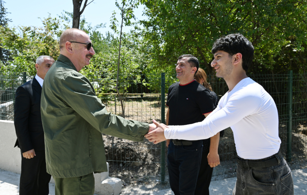 President Ilham Aliyev visited Khanyurdu village in Khojaly and met with relocated residents VIDEO