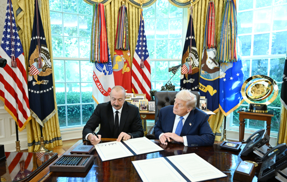 Vaşinqtonda Azərbaycan Respublikası Hökuməti ilə Amerika Birləşmiş Ştatları Hökuməti arasında Anlaşma Memorandumu imzalanıb YENİLƏNİB  VİDEO
